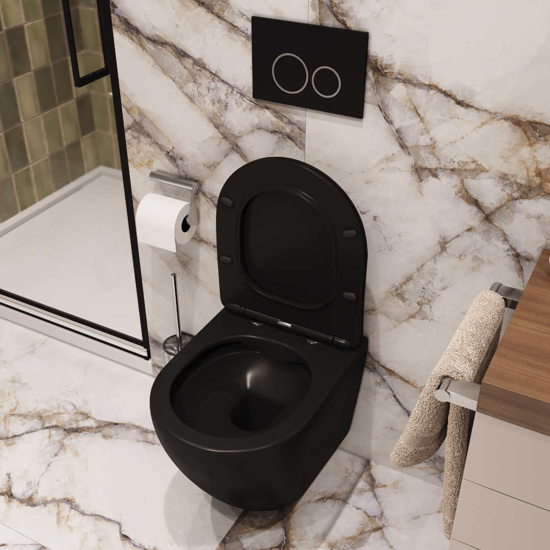 Унитаз подвесной Cerutti SPA TICINO Aria MB CT8918 черный матовый безободковый