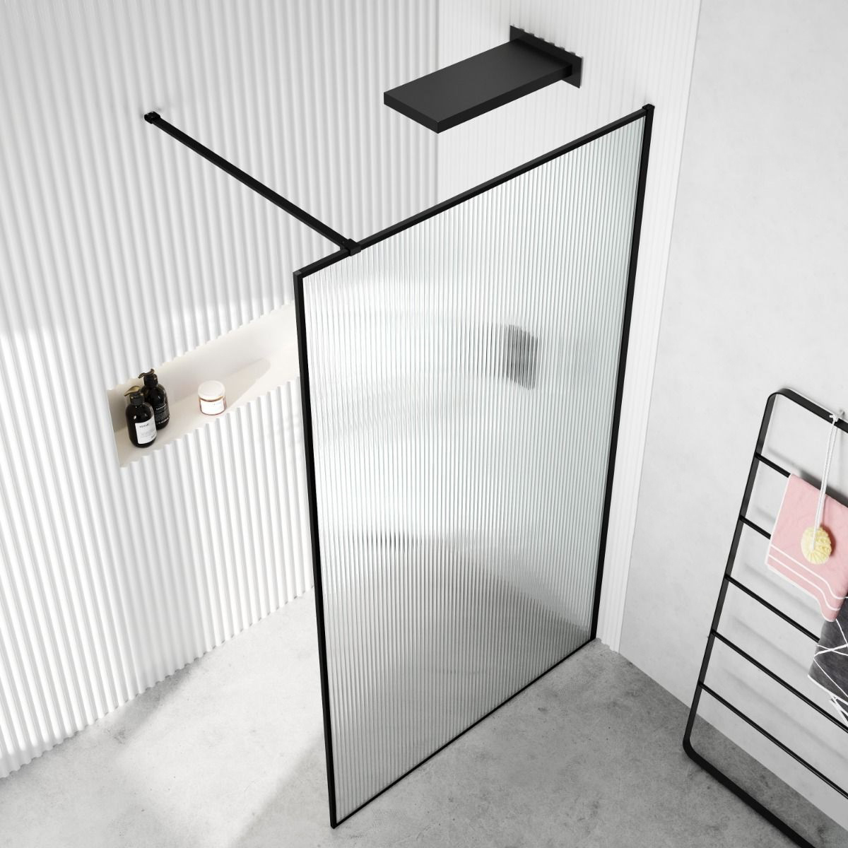 Душевое ограждение Ceruttispa STRIP T90 (90x190), стекло 6 мм, волна