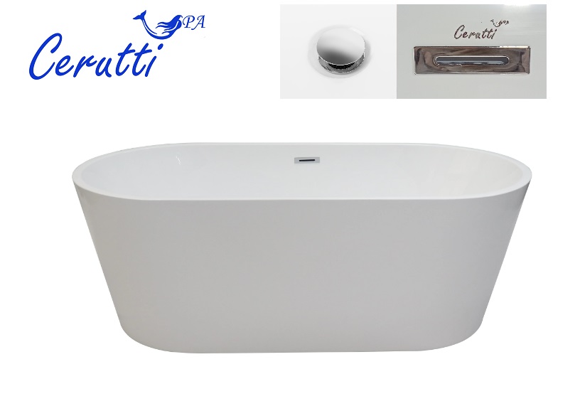 Отдельностоящая акриловая ванна Cerutti SPA Resia 160 без гидромассажа