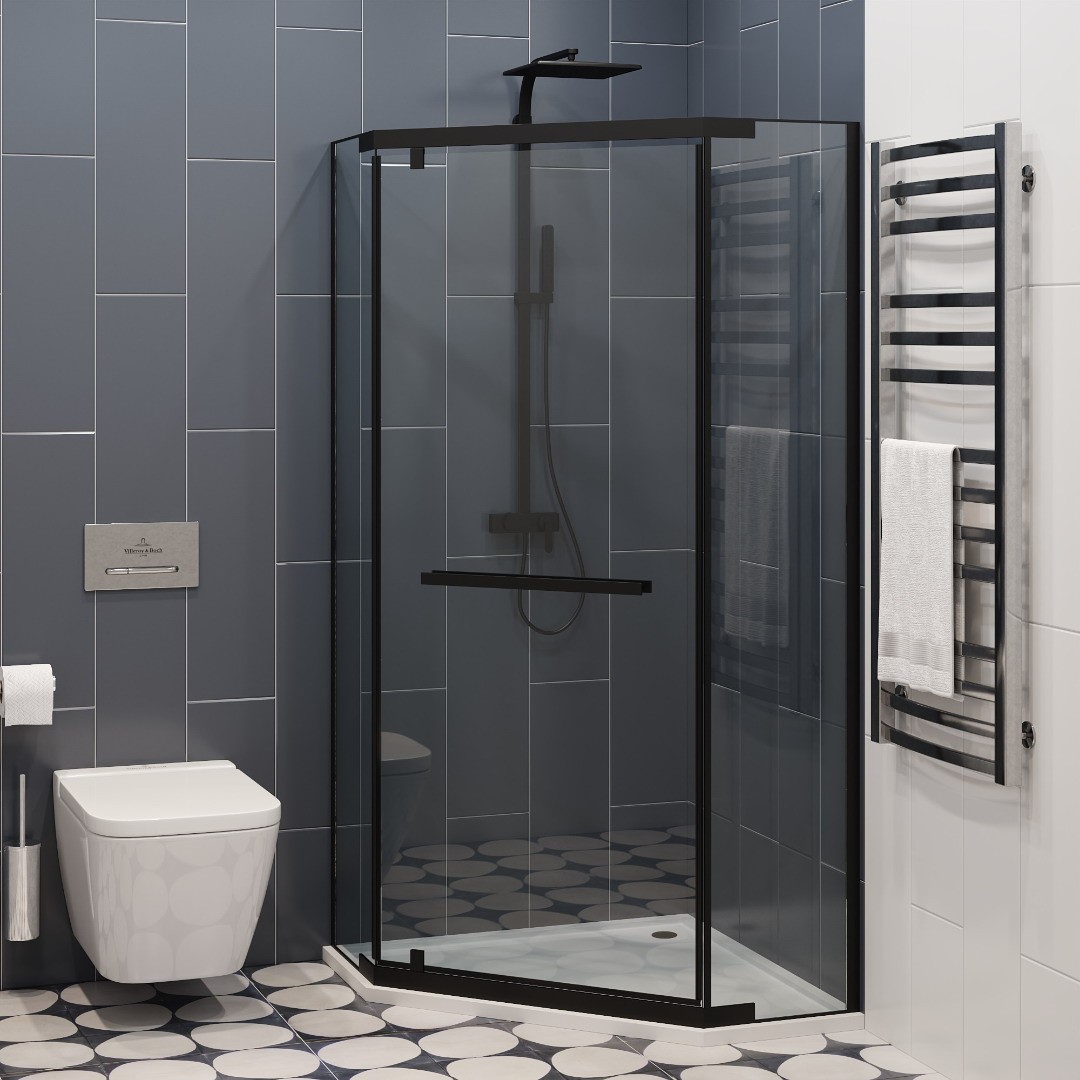 Душевое ограждение Ceruttispa ЧИКА (CHIKA) ZP91B, 90x90 см, без поддона
