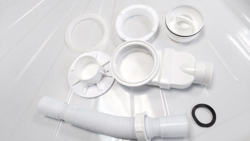 Сифон для низкого поддона Ceruttispa D85мм. под отв. D от 85 до 90мм. с гофрой D40мм. к поддонам Ceruttispa