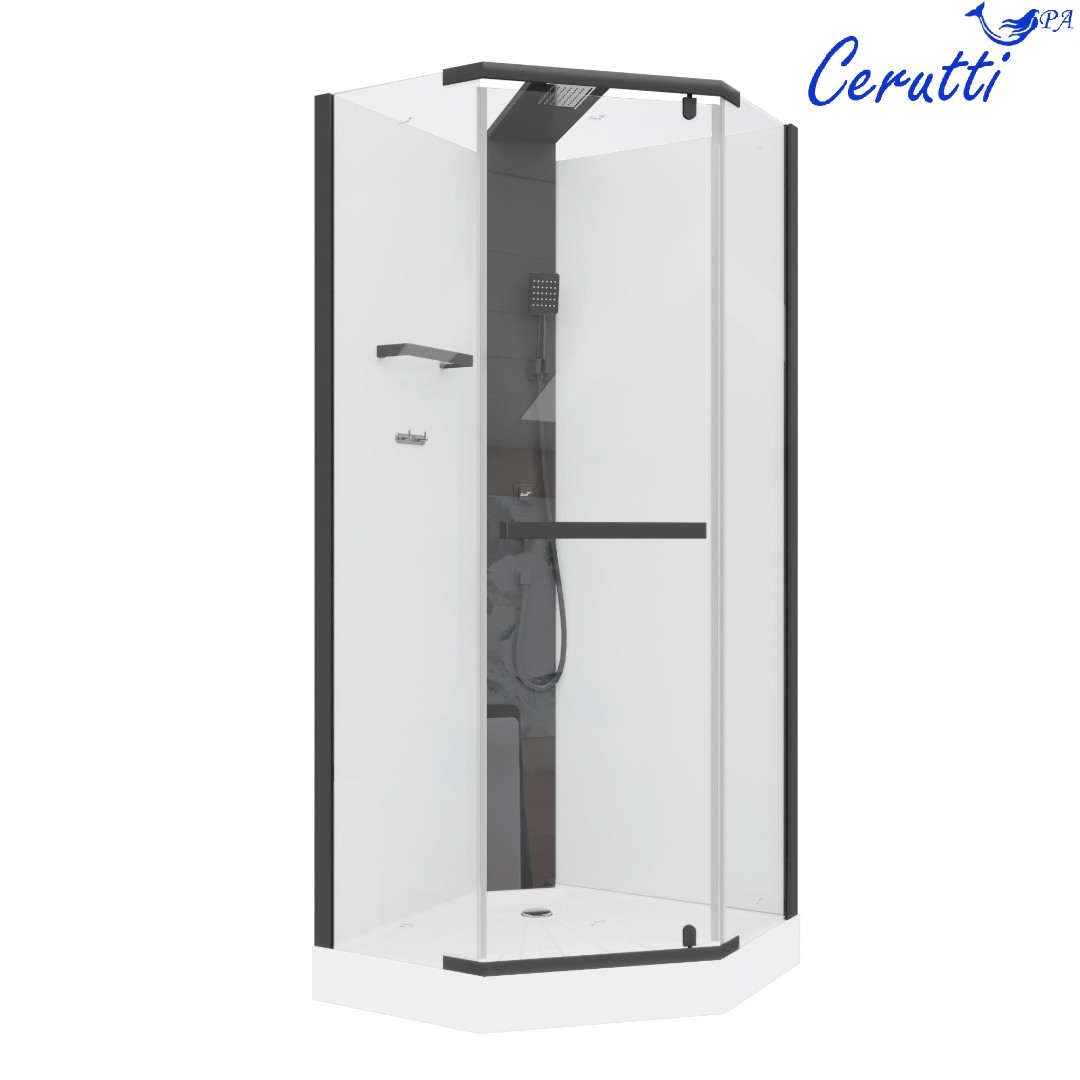 Душевая кабина Ceruttispa Chika 901B тропический душ, угловая, без крыши