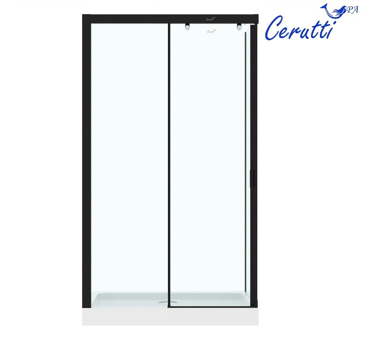 Душевое ограждение Cerutti SPA MARBELLA 120B L, 120х80 см, без поддона, в левый угол, черный профиль