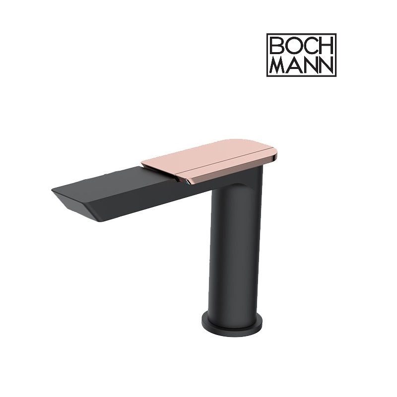 Смеситель для раковины BOCH MANN COMO BG BM10784, цвет ЧЕРНЫЙ, ручка цвет ЗОЛОТО