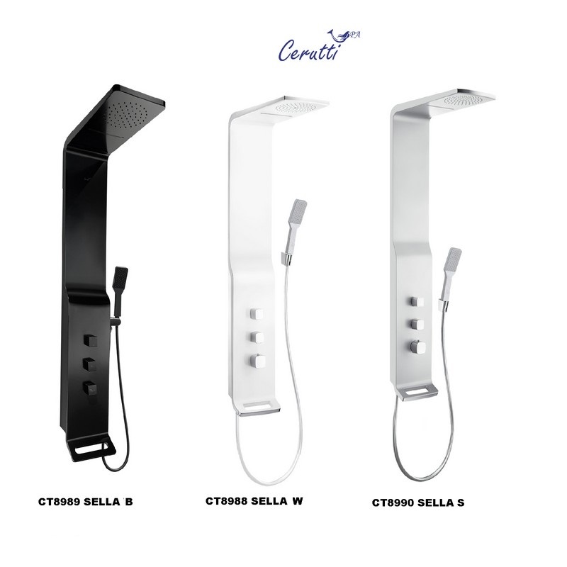 Душевая панель Cerutti SPA SELLA B CT8989, черный, 135х35 см