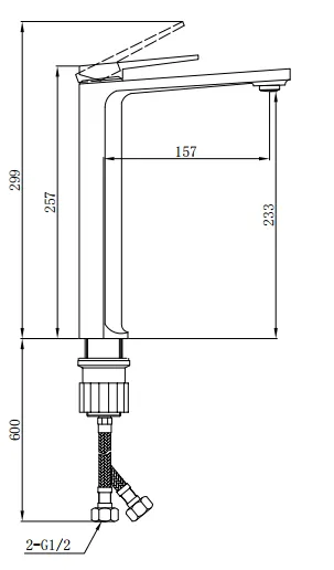 Смеситель для раковины BOCH MANN VIVA XLB BM9135 высокий, черный матовый