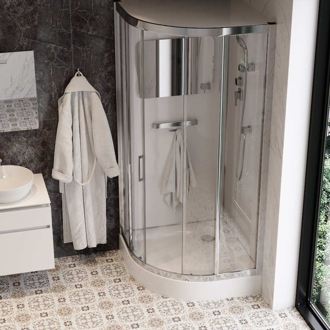 Душевая кабина Ceruttispa Viva91, тропический душ, закрытая, 90х90х215