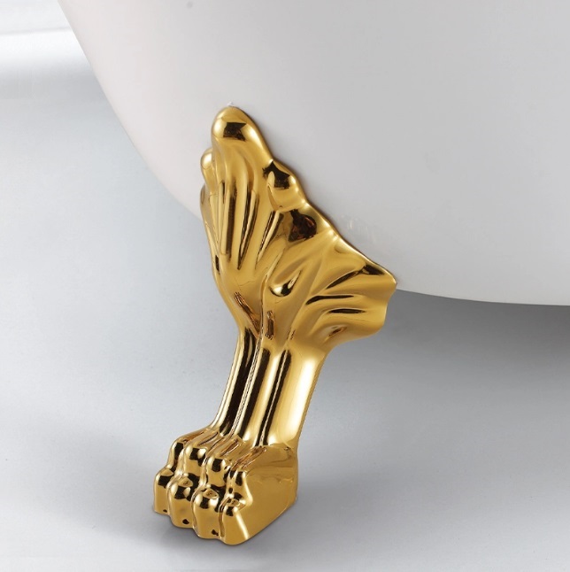 Отдельностоящая акриловая ванна Cerutti Spa CLASSIC 150G на львиных лапах (золото)  без гидромассажа