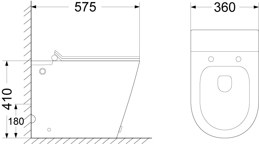 Унитаз приставной, импульсный CeruttiSPA Argentera Pulse 7267 безободковый