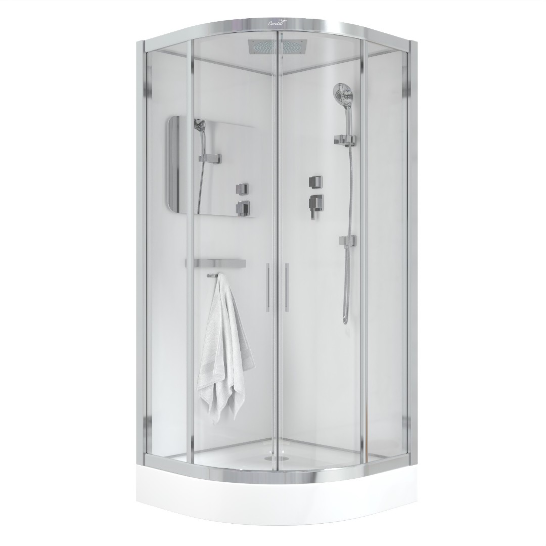 Душевая кабина Ceruttispa Viva101, тропический душ, закрытая, 100х100х215