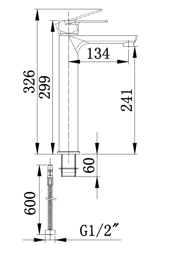 Смеситель для раковины BOCH MANN DORIS XLB BM8599 высокий, цвет ЧЕРНЫЙ