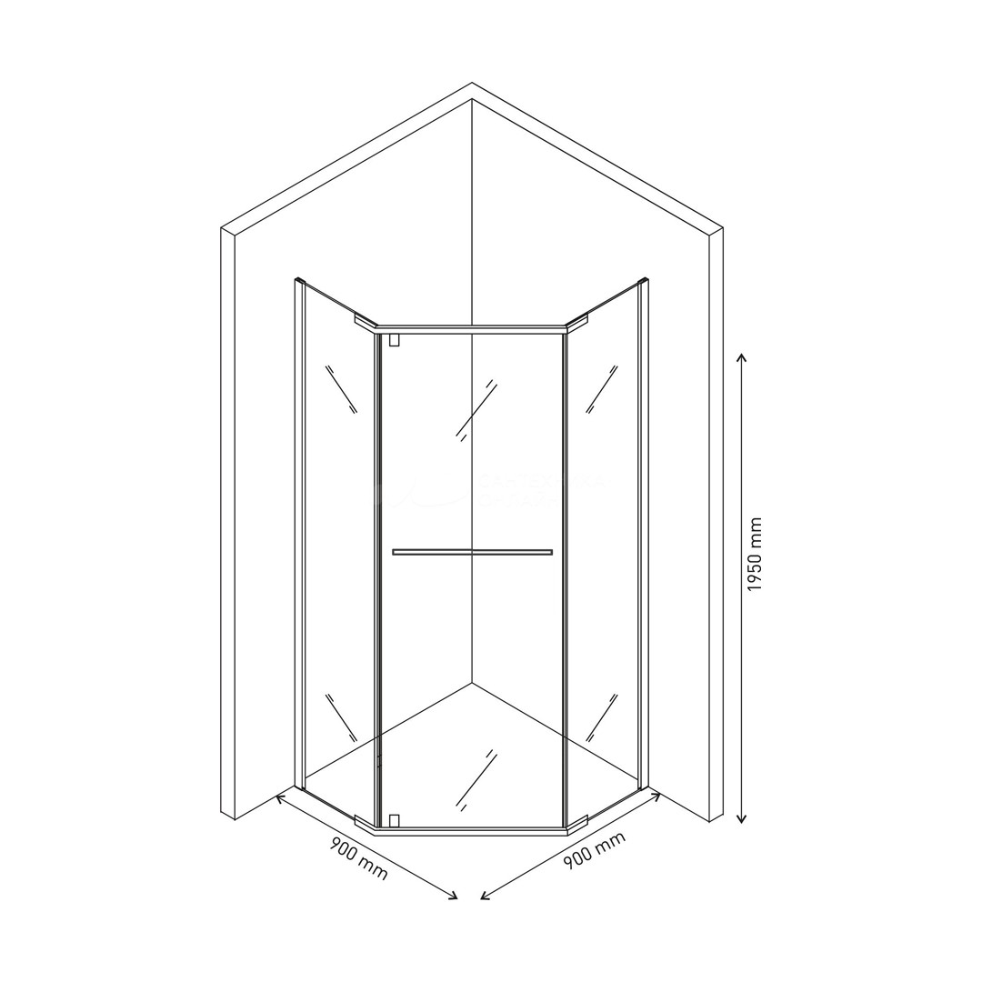 Душевое ограждение Ceruttispa ЧИКА (CHIKA) ZP91B, 90x90 см, без поддона