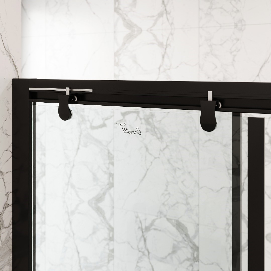 Душевое ограждение Cerutti SPA MARBELLA 120B R, 80х120 см, без поддона, в правый угол, черный профиль