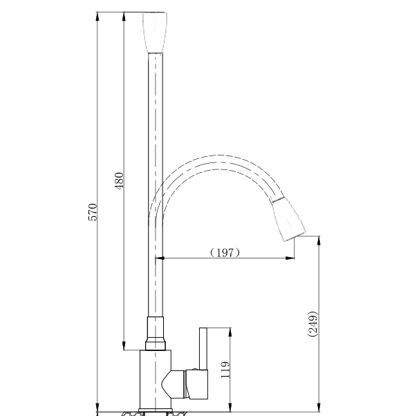 Смеситель для кухни BOCH MANN MIA B с гибким изливом