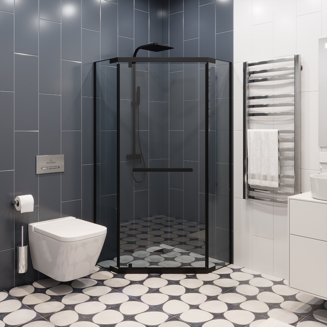 Душевое ограждение Ceruttispa ЧИКА (CHIKA) ZP91B, 90x90 см, без поддона
