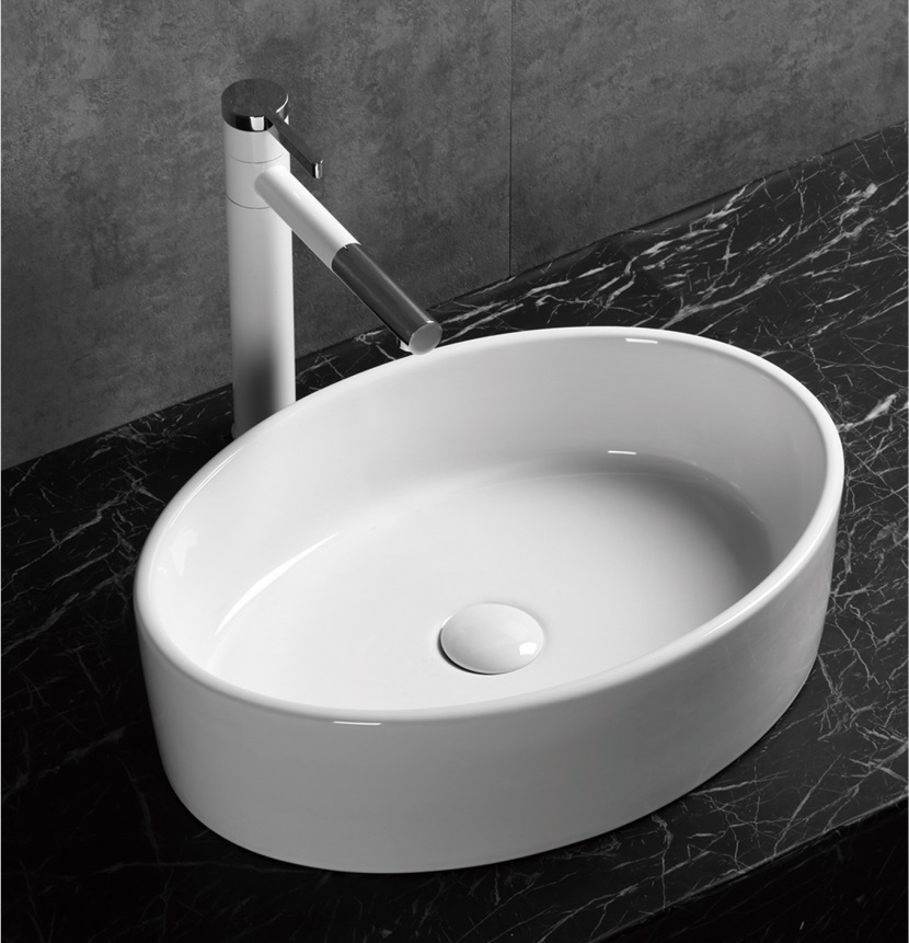 Раковина накладная Ceruttispa CR7016 овальная, белая, 50х35,5х14 см