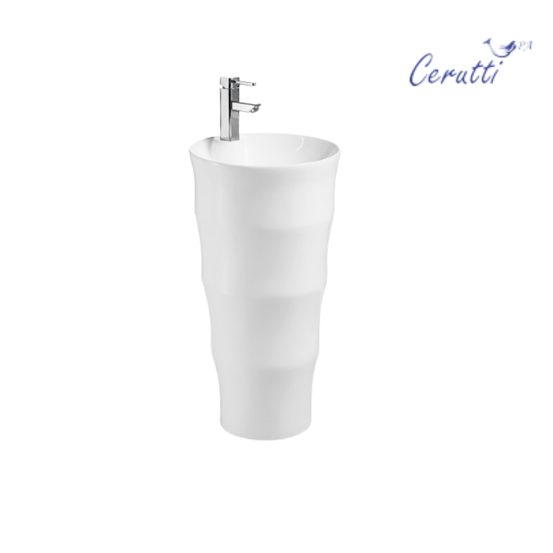 Раковина напольная Ceruttispa MARCO белая, литая с пьедесталом 42х42х83 см