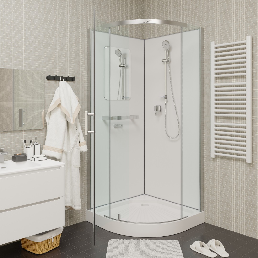 Душевая кабина Cerutti SPA KORRA90T тропический душ, угловая, без крыши