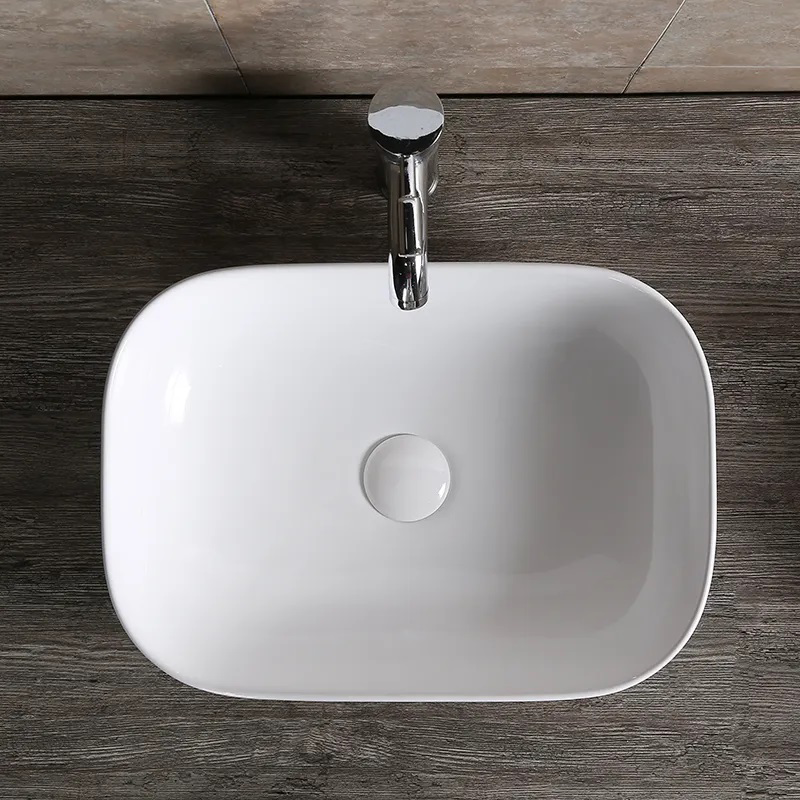 Раковина накладная Ceruttispa CR0078 прямоугольная, белая 50.5х40х14 см