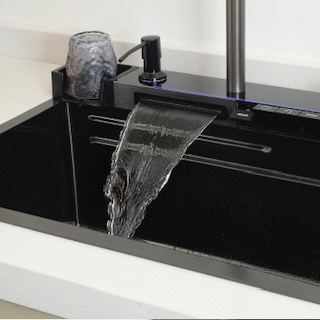 Многофункциональная кухонная мойка CeruttiSpa GLORIA II nano black (серая) из нержавеющей стали (750х460х230)