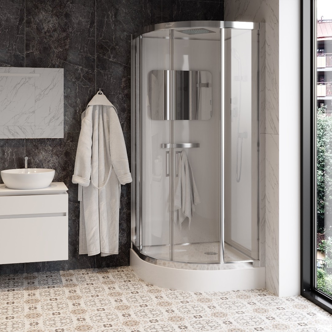 Душевая кабина Ceruttispa Vima101, тропический душ, закрытая, 100х100х215