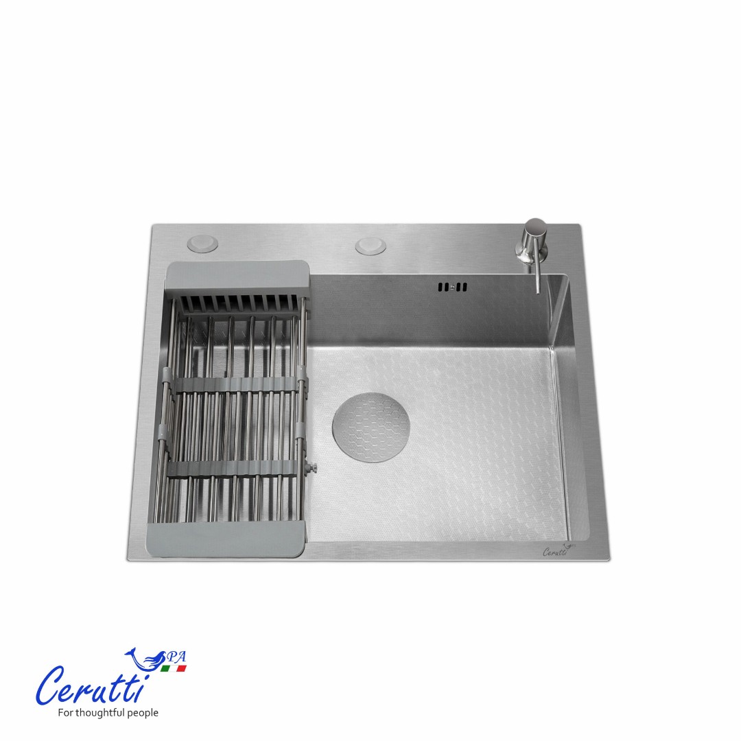 Мойка кухонная GLORIA50 nano embos (матовый хром) из нержавеющей стали, 50х50х22 см