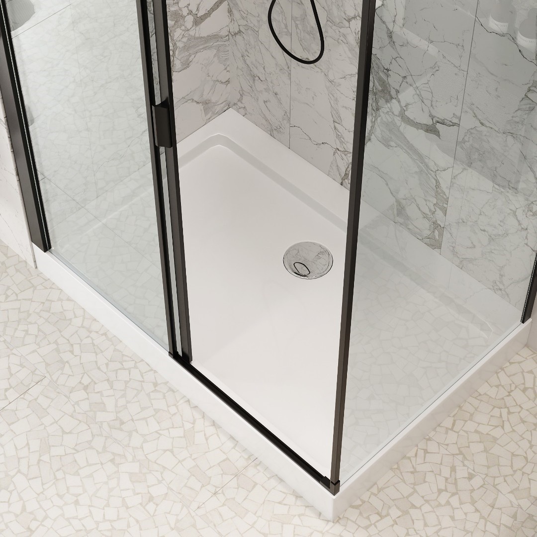 Душевое ограждение Cerutti SPA MARBELLA 120B L, 120х80 см, без поддона, в левый угол, черный профиль