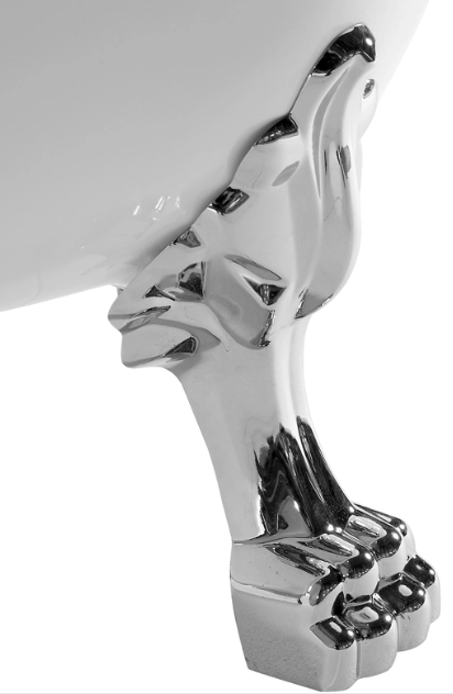 Отдельностоящая акриловая ванна Cerutti Spa CLASSIC 150 на львиных лапах (хром)  без гидромассажа