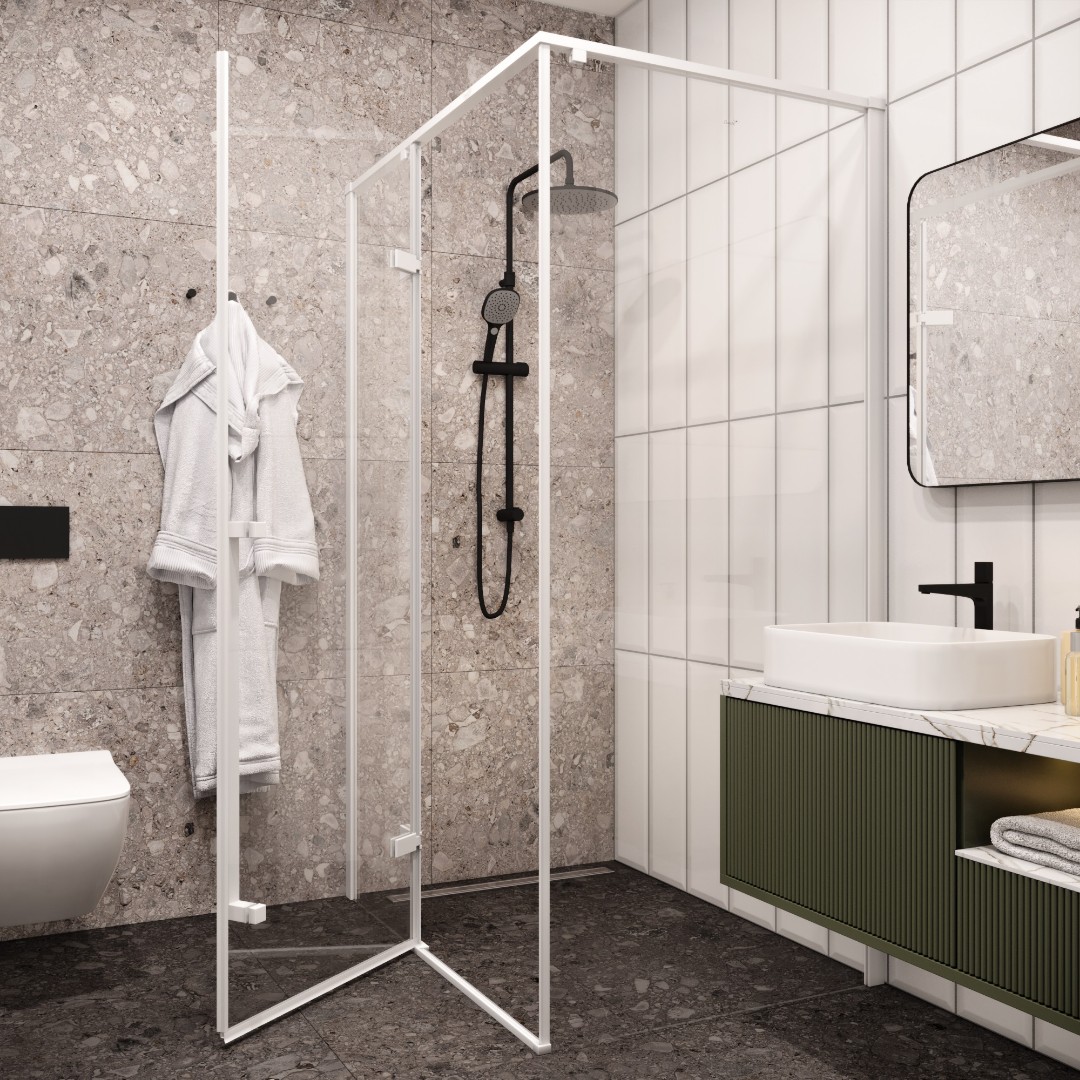 Душевое ограждение Cerutti SPA C1AW, 120х90 см, без поддона, стекло 8 мм, белый профиль