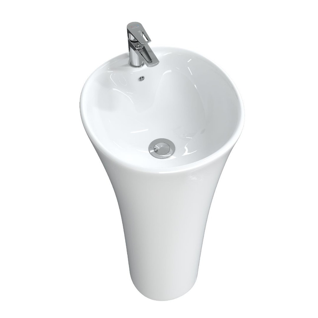 Раковина напольная CeruttiSPA Adelina белая, литая с пьедесталом 45х45х88 см