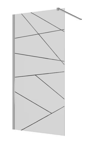 Душевое ограждение Ceruttispa PICK T90 (90x190), стекло 8 мм, матовое с прозрачным