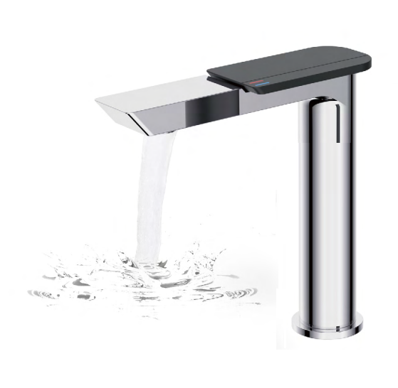 Смеситель для раковины BOCH MANN COMO CB XL BM9631, цвет ХРОМ, ручка цвет ЧЕРНЫЙ