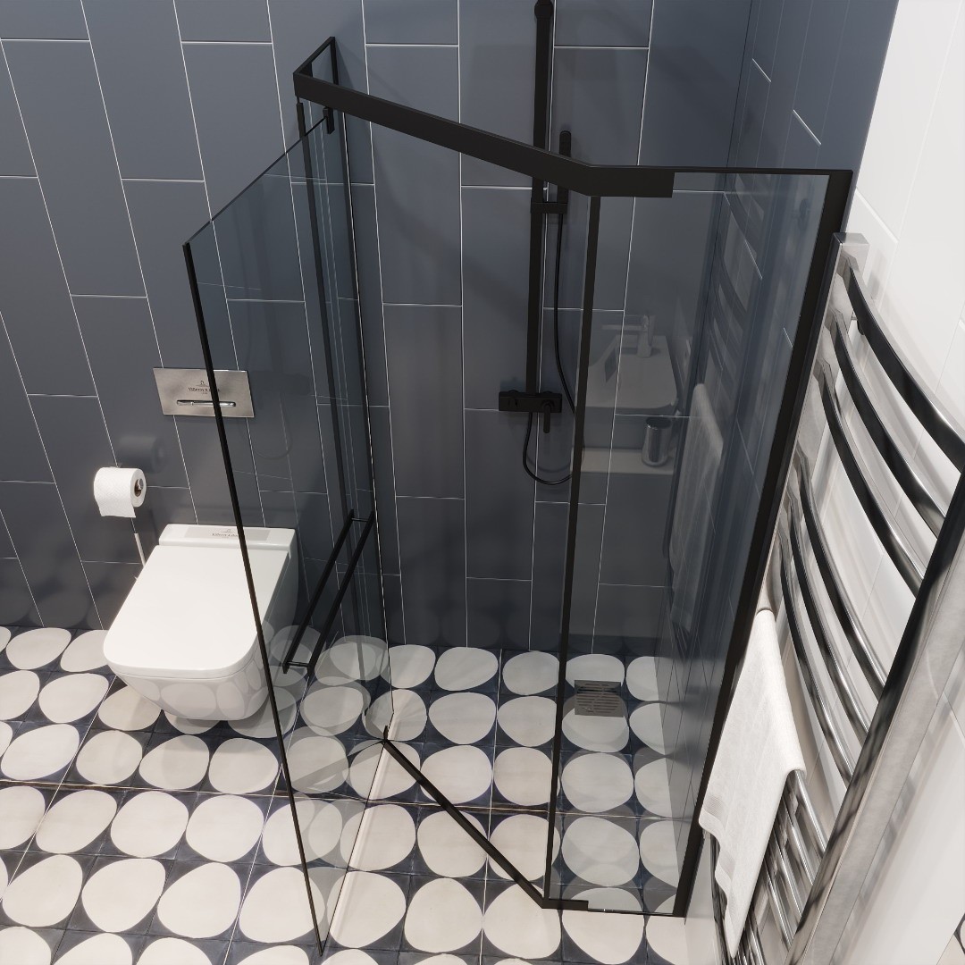 Душевое ограждение Ceruttispa CHIKA ZP101B, 100х100 см, без поддона