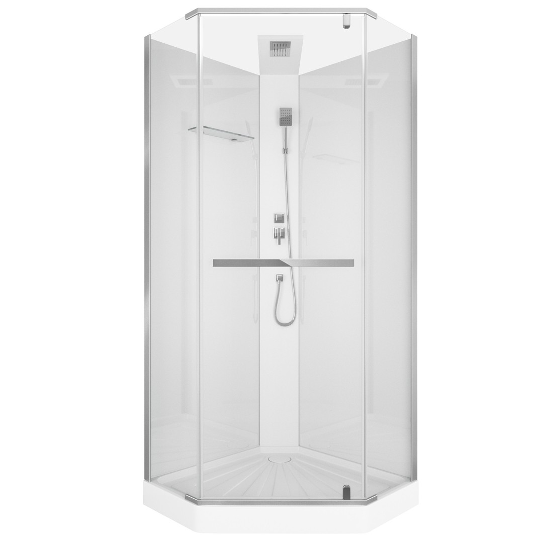 Душевая кабина CeruttiSPA Chika 901T тропический душ, угловая, без крыши