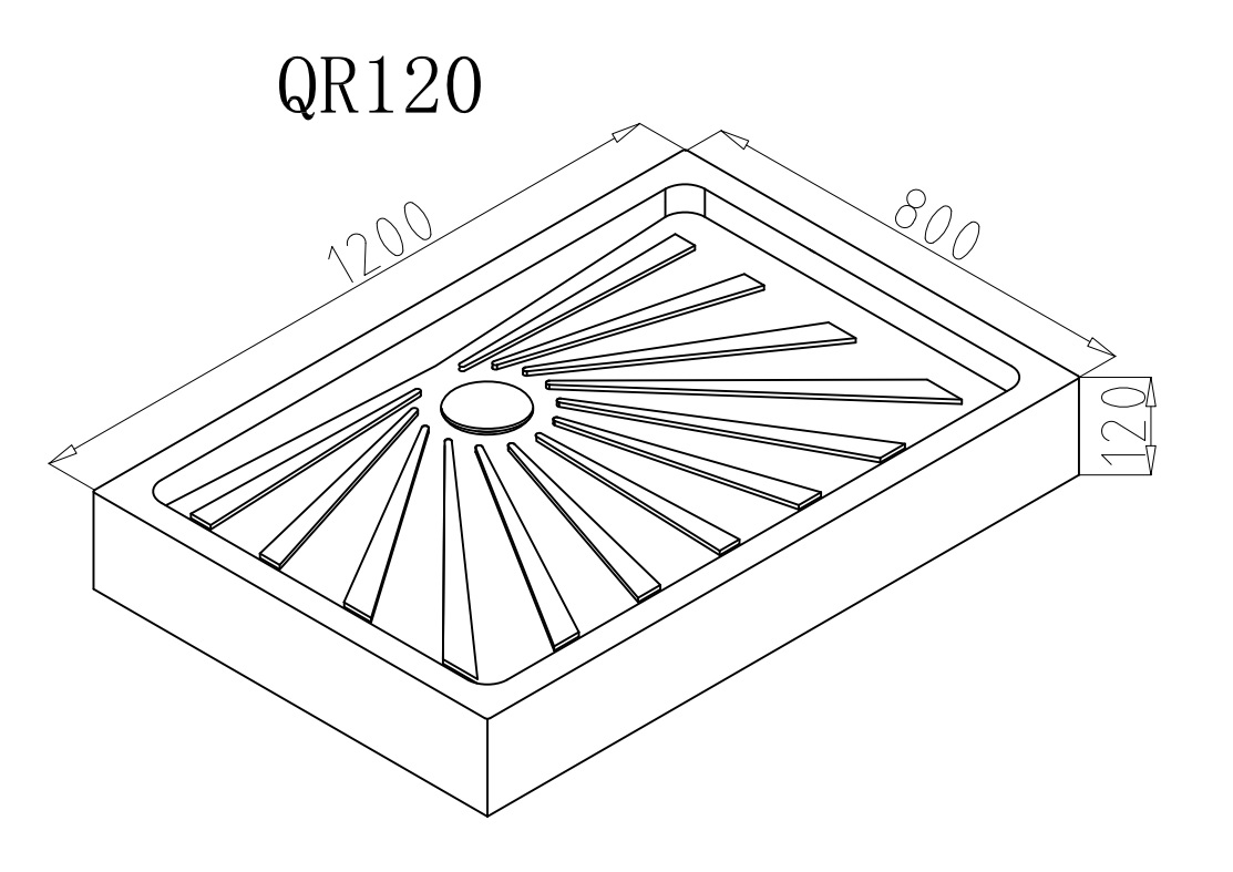 Душевой поддон прямоугольный CeruttiSPA QR121 белый 120х80х12 см