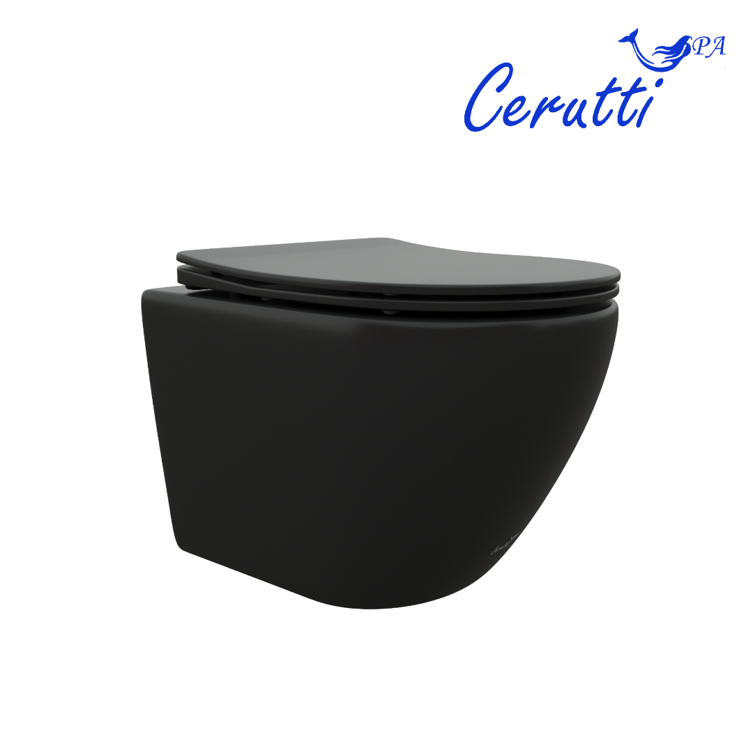 Унитаз подвесной Cerutti SPA TICINO Aria MB CT8918 черный матовый безободковый