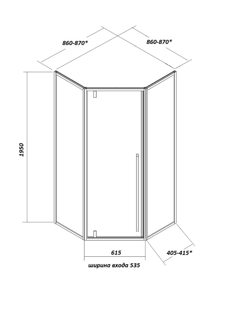 Душевое ограждение Cerutti SPA C3AW, 90x90 см, без поддона, стекло 5 мм