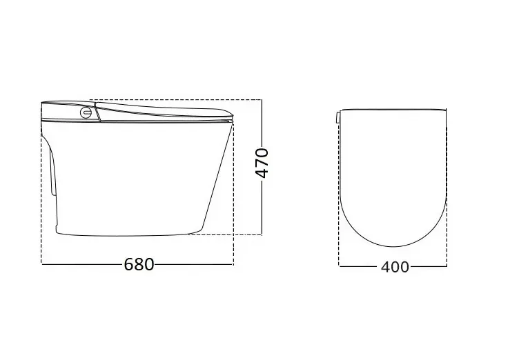 Умный унитаз-биде импульсный Ceruttispa CHIARA Smart безободковый, электронный, с дистанционным управлением