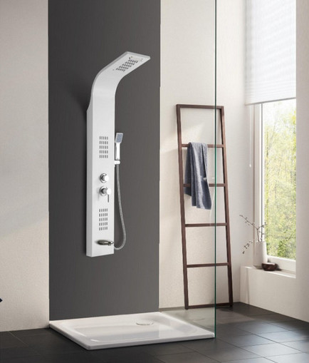 Душевая панель CeruttiSpa VIRGINIA W с гидромассажем, цвет белый, 150х22 см