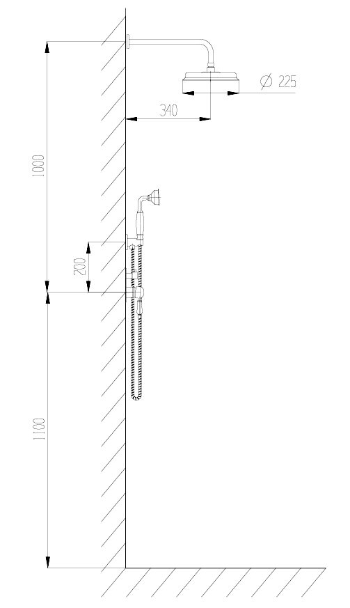 Серия Marbella  система душевая встраиваемая BM8732 + смеситель для  раковины BM8729