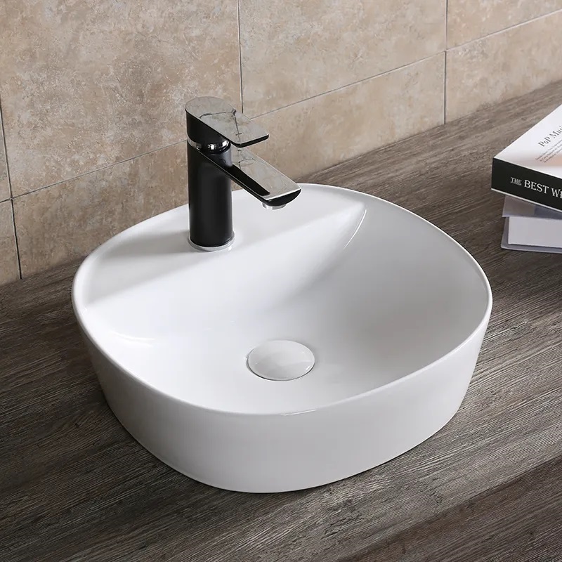 Раковина накладная Ceruttispa CR0075 квадратная, белая, с отверстием под смеситель, 40х40х12 см