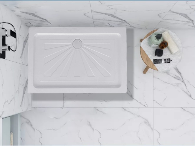 Душевой поддон прямоугольный CeruttiSPA QR121 белый 120х80х12 см