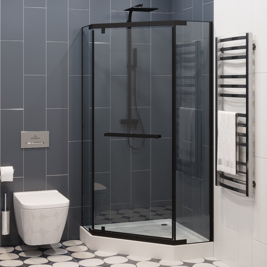 Душевое ограждение Ceruttispa ЧИКА (CHIKA) ZP91B, 90x90 см, без поддона