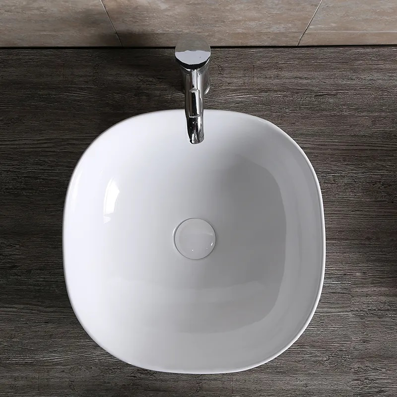 Раковина накладная Ceruttispa CR0077 квадратная, белая, 41х41х14,5 см