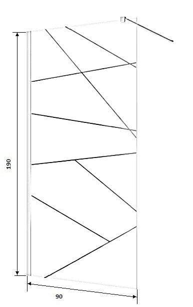 Душевое ограждение Ceruttispa PICK T90B (90x190), стекло 8 мм, матовое с прозрачным