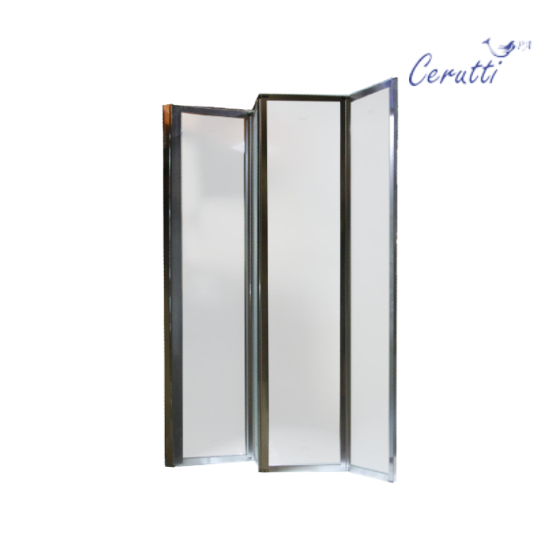 Шторка для ванны CeruttiSPA BOUNA, четырехсекционная, хромированный профиль, 130х140 см