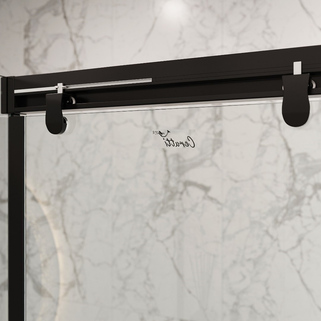 Душевое ограждение Cerutti SPA MARBELLA 120B L, 120х80 см, без поддона, в левый угол, черный профиль