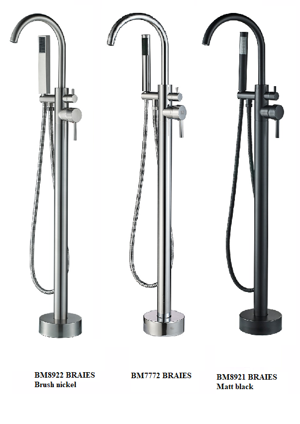 BOCH MANN BRAIES Matt black Напольный смеситель для отдельностоящей ванны