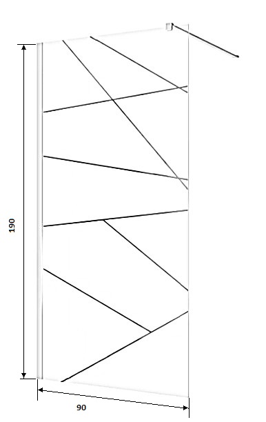 Душевое ограждение Ceruttispa PICK T90 (90x190), стекло 8 мм, матовое с прозрачным