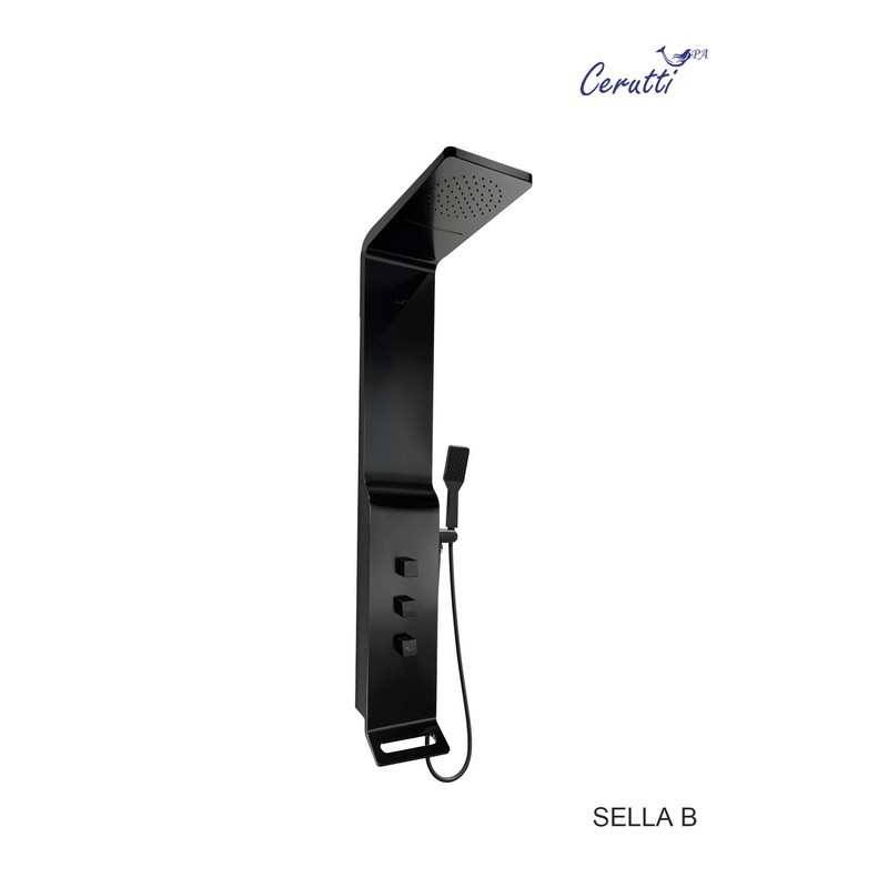 Душевая панель Cerutti SPA SELLA B CT8989, черный, 135х35 см